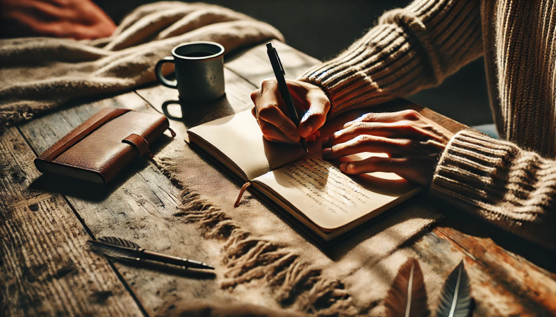 Person writing in a notebook